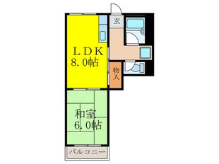 ホワイトハイツカドタの物件間取画像